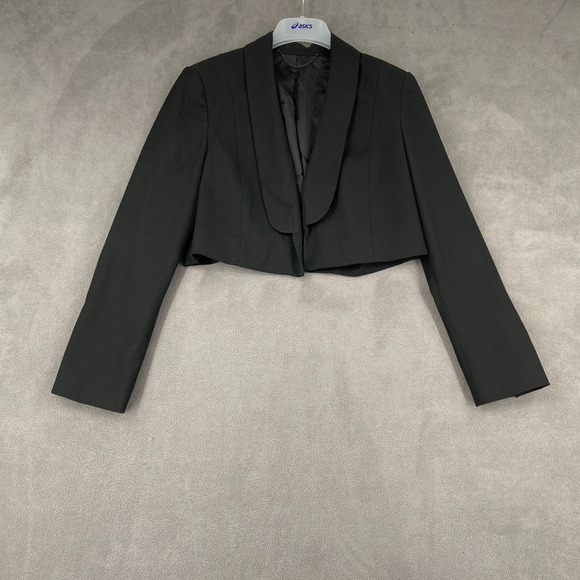 AllSaints Jackets & Blazers - AllSaints Cropped Blazer Jacket Women's 6 Black Formal Shawl Collar Open Front